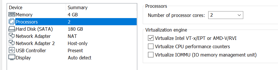 VMWare: Edit Virtual Machine settings